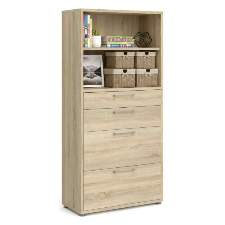 Credenza alta quercia 89x40x185h cm 4 cassetti - Ciudad