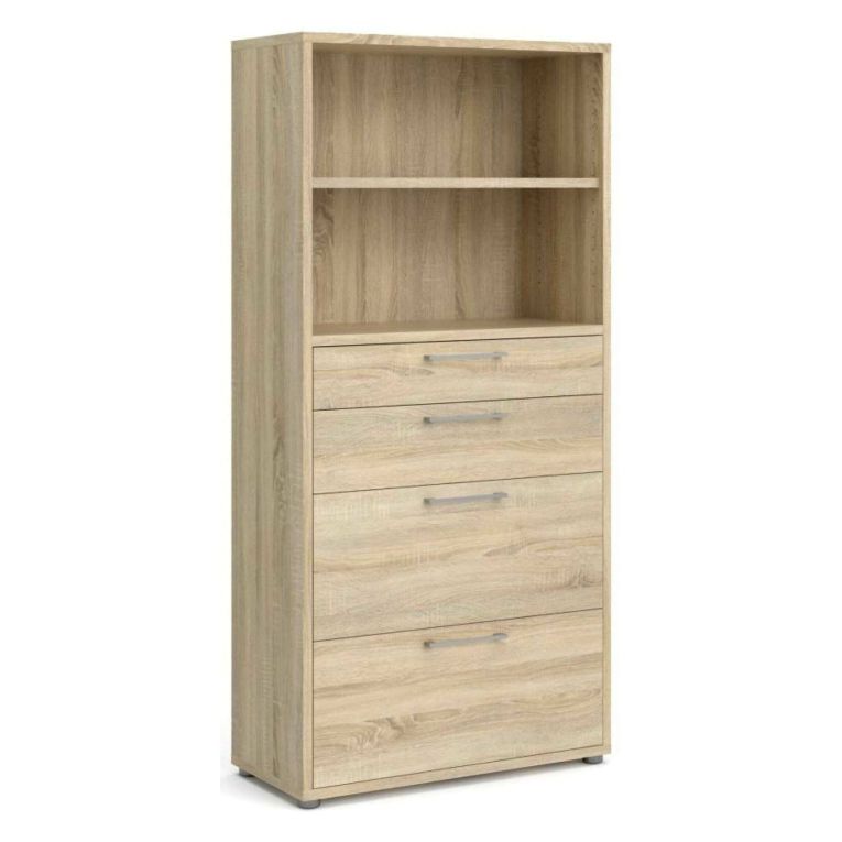 Credenza alta quercia 89x40x185h cm 4 cassetti - Ciudad