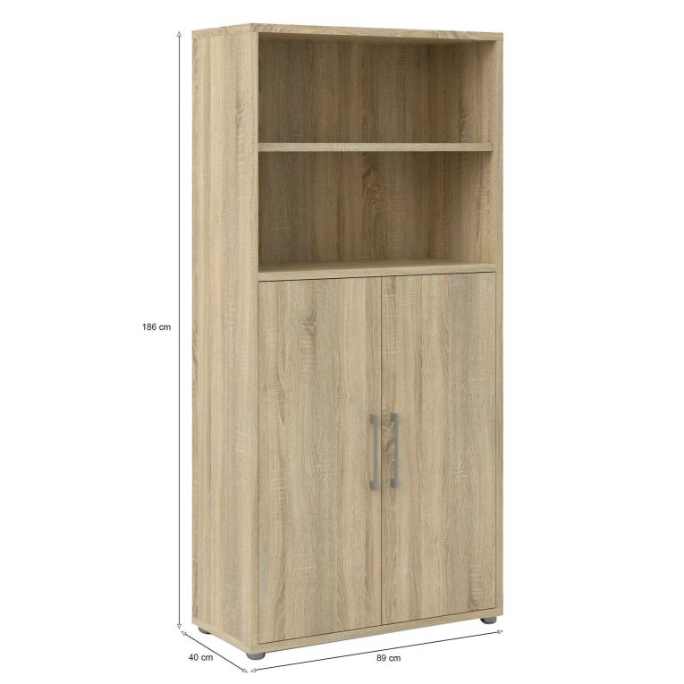 Credenza alta quercia 89x40x186h cm 2 ante - Saotome