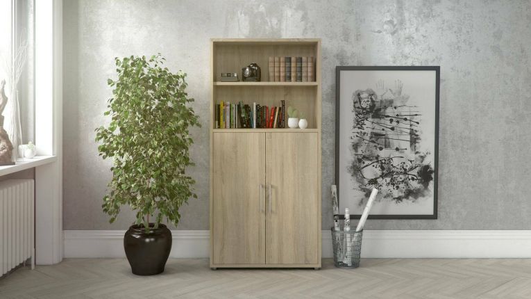 Credenza alta quercia 89x40x186h cm 2 ante - Saotome