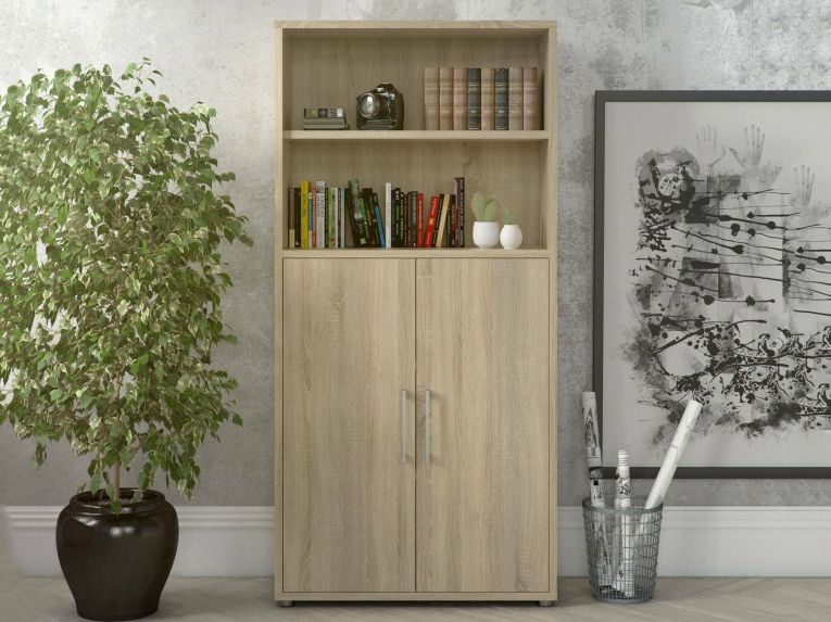 Credenza alta quercia 89x40x186h cm 2 ante - Saotome