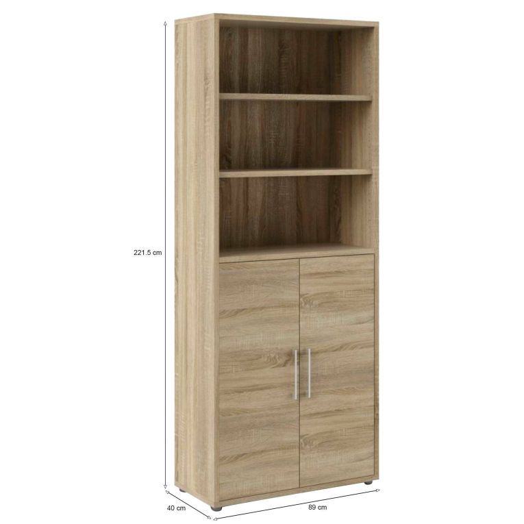 Credenza alta quercia 89x40x221h cm 2 ante - Valsesia