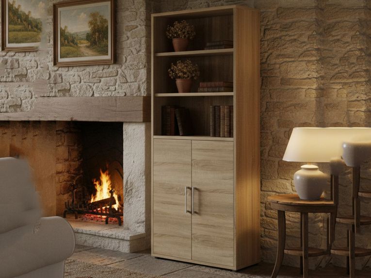 Credenza alta quercia 89x40x221h cm 2 ante - Valsesia