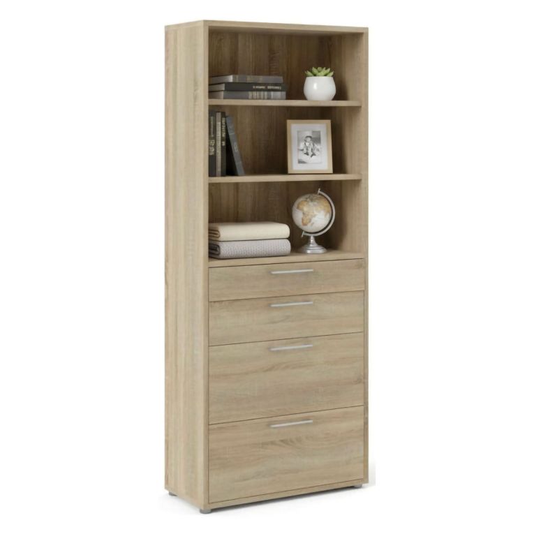 Credenza alta quercia 89x40x221h cm 4 cassetti - Aritzo