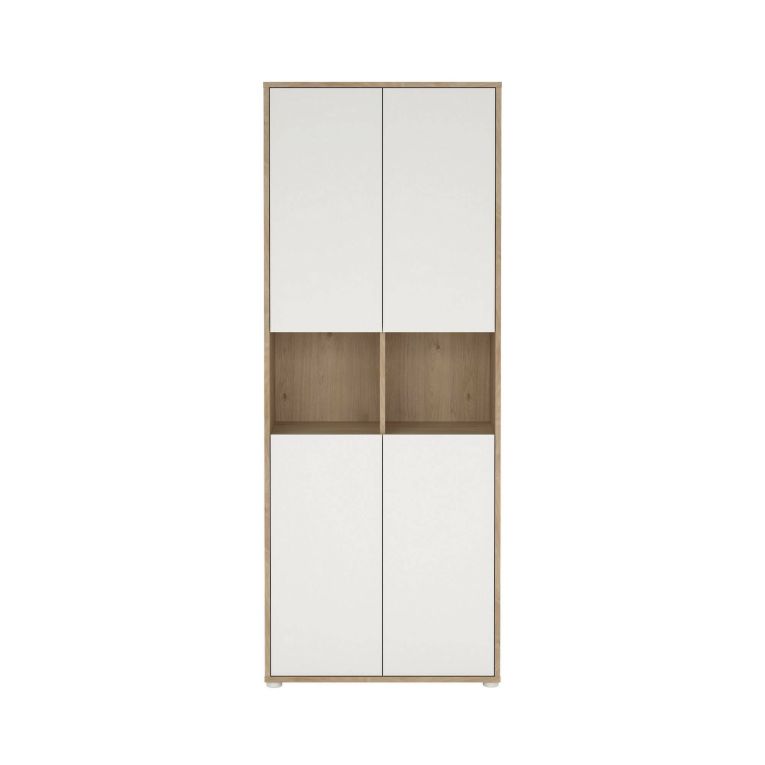 Credenza alta rovere e bianca 79x34x204h cm 4 ante - Pierre