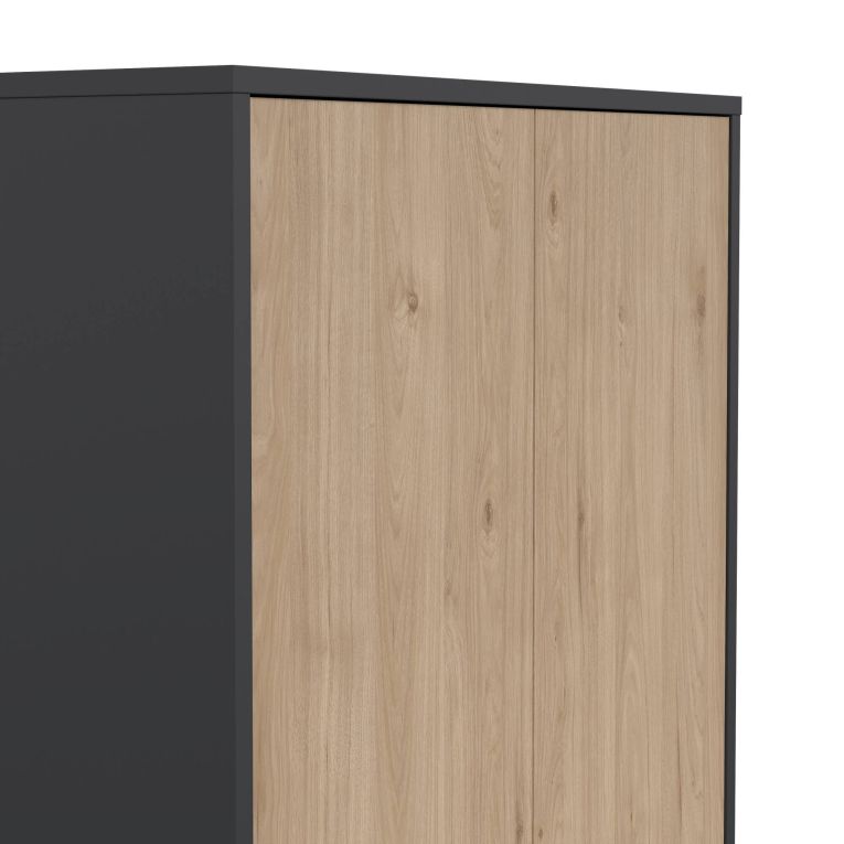 Credenza alta rovere e grigia 79x34x204h cm 4 ante - Pierre