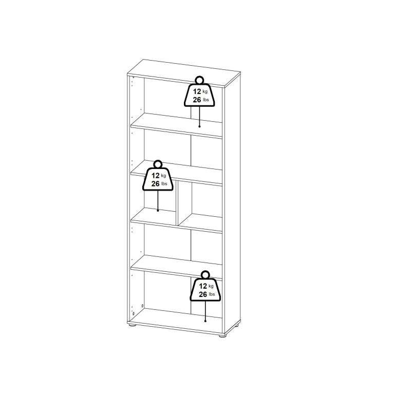 Credenza alta rovere e grigia 79x34x204h cm 4 ante - Pierre