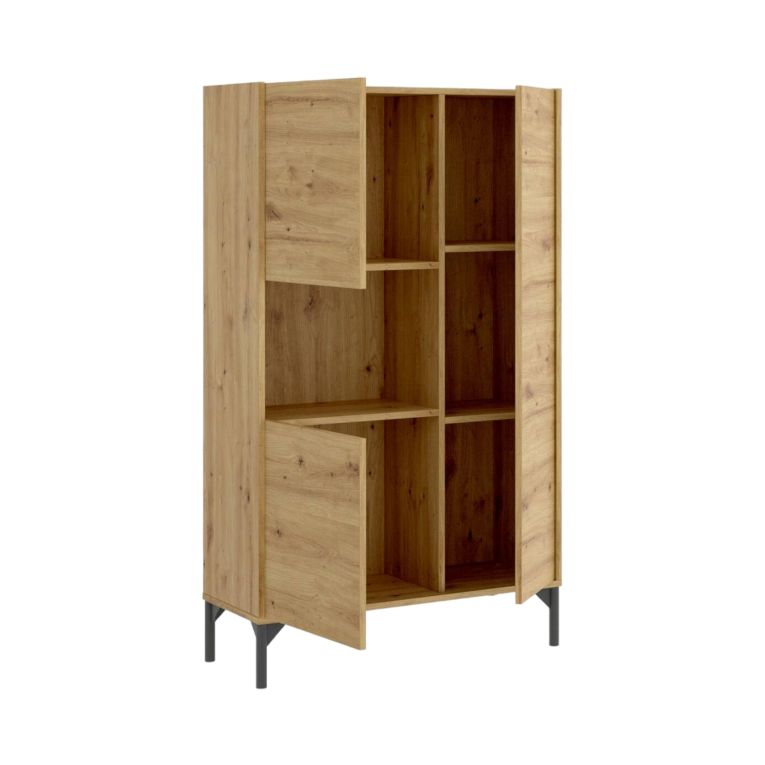 Credenza alta rovere nodi 81x43x135h cm 3 ante - Crono