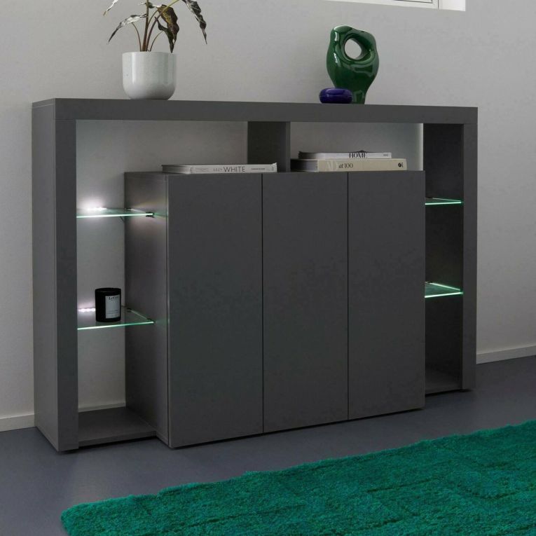 Credenza antracite 150x40x100h cm 3 ante - Bagnasco