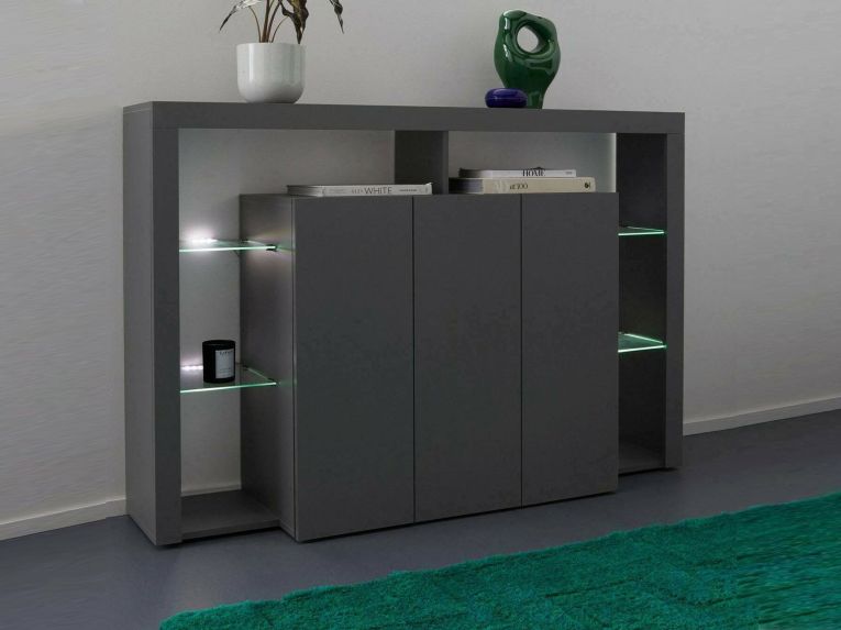 Credenza antracite 150x40x100h cm 3 ante - Bagnasco
