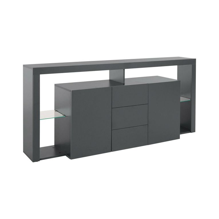 Credenza antracite 180x40x80h cm 2 ante e 3 cassetti - Aba