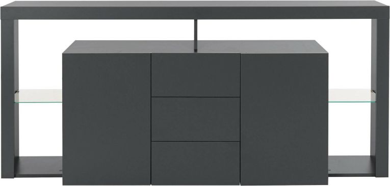 Credenza antracite 180x40x80h cm 2 ante e 3 cassetti - Aba