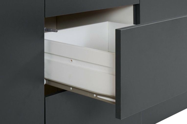 Credenza antracite 180x40x80h cm 2 ante e 3 cassetti - Aba