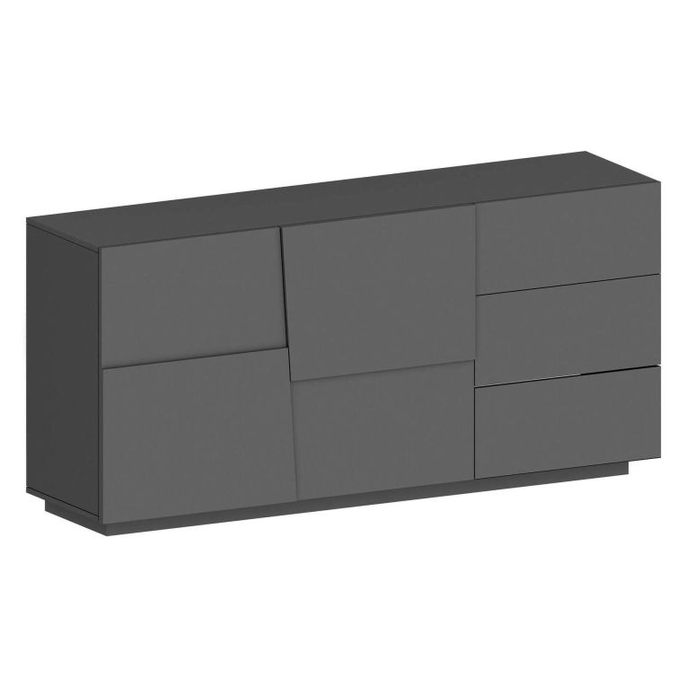 Credenza antracite 180x44x86h cm 2 ante e 3 cassetti - Avelignese
