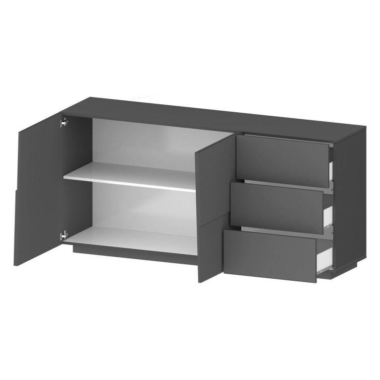 Credenza antracite 180x44x86h cm 2 ante e 3 cassetti - Avelignese