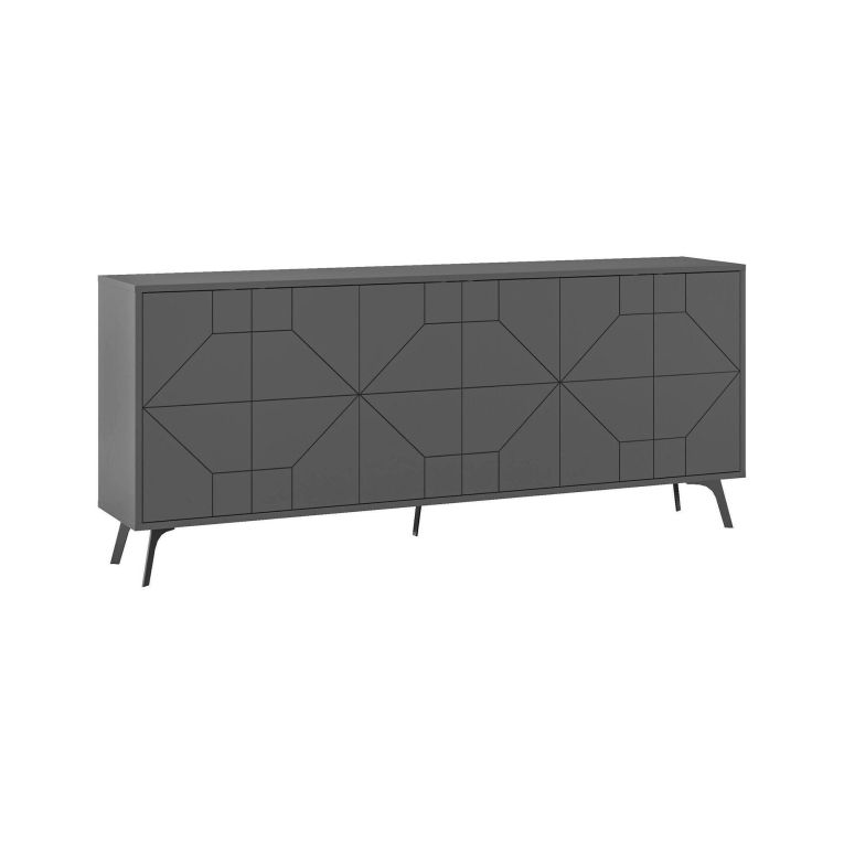 Credenza antracite 183x35x77h cm 6 ante - Earl