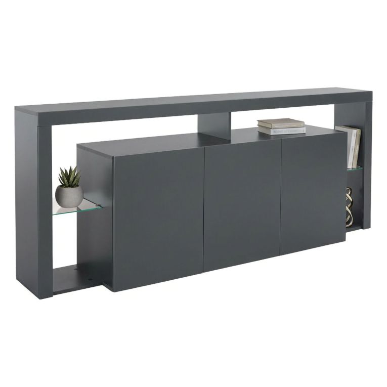 Credenza antracite 200x40x80h cm 3 ante - Andaleiv