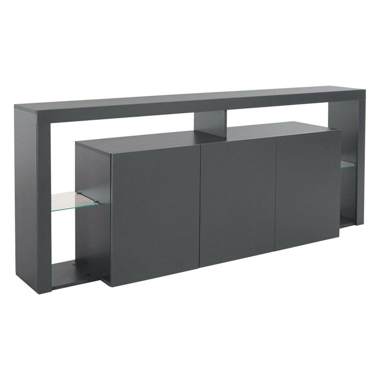 Credenza antracite 200x40x80h cm 3 ante - Andaleiv