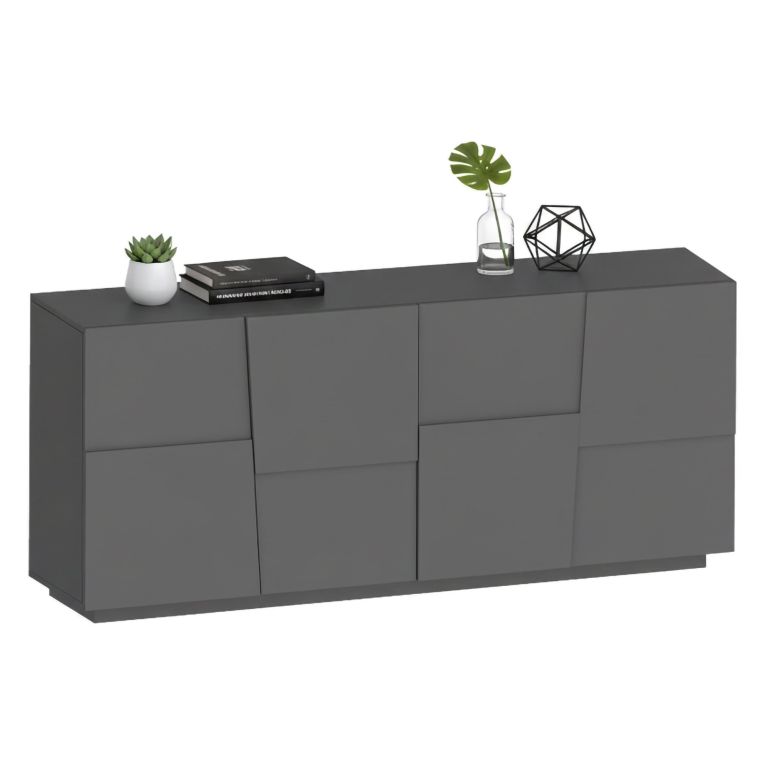 Credenza antracite 200x44x86h cm 4 ante - Arda