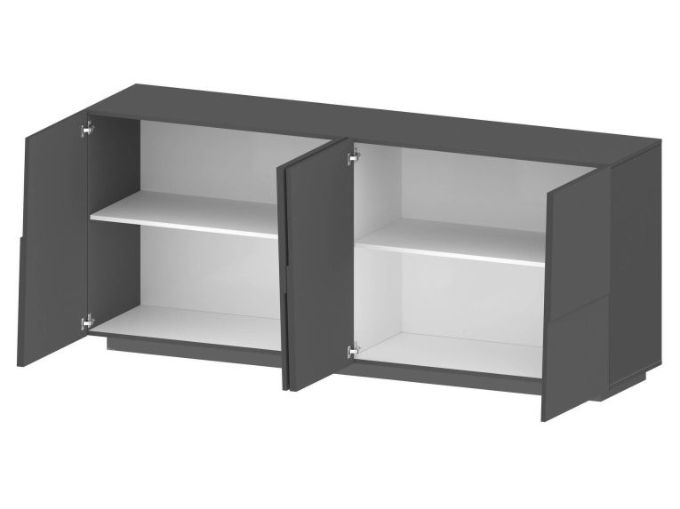 Credenza antracite 200x44x86h cm 4 ante - Arda