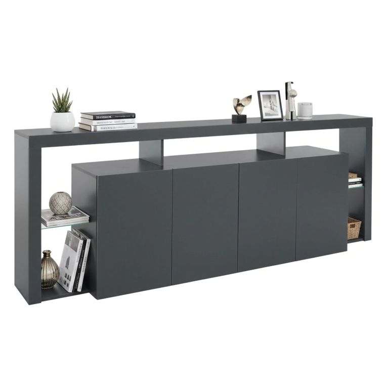 Credenza antracite 220x40x80h cm 4 ante - Atak