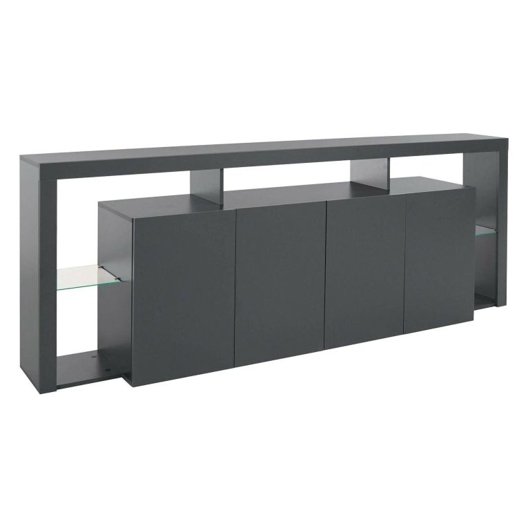 Credenza antracite 220x40x80h cm 4 ante - Atak
