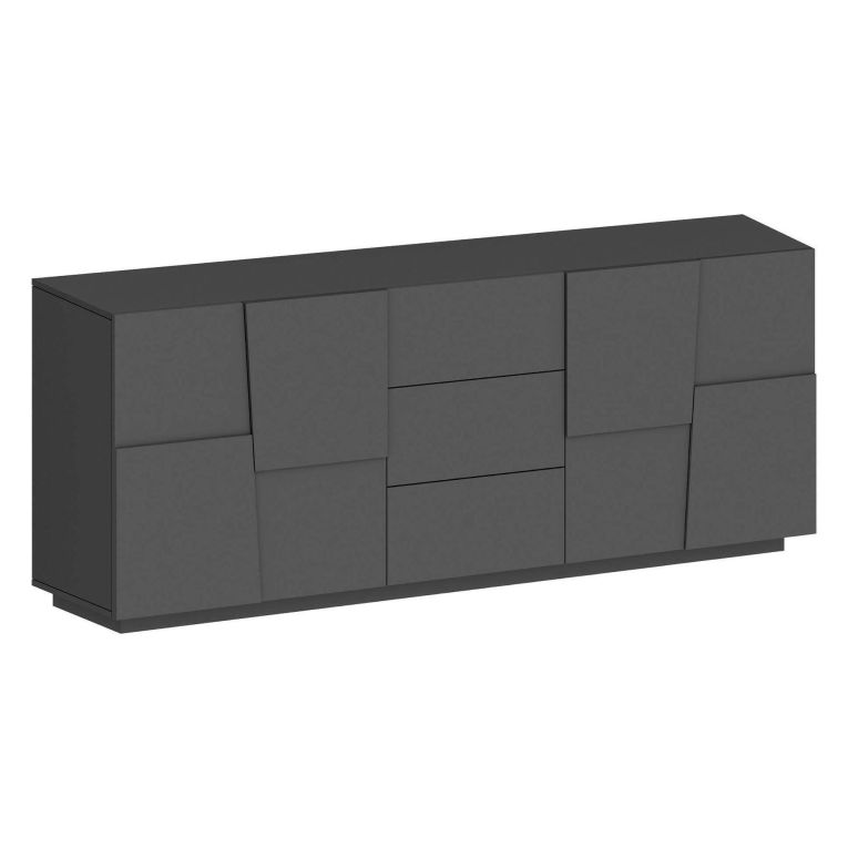 Credenza antracite 220x44x86h cm 4 ante e 3 cassetti - Astel