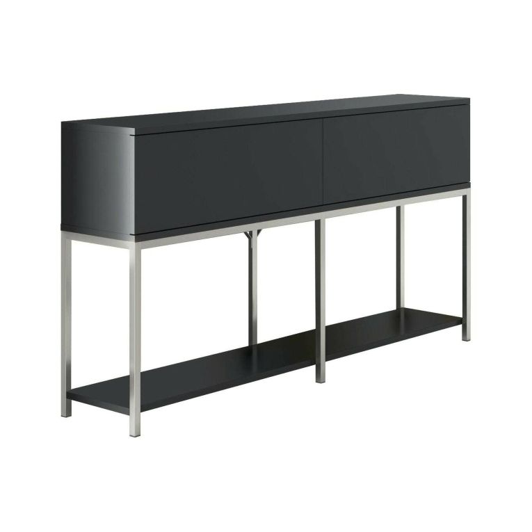 Credenza antracite e argento 150x30x80h cm 2 ante - Basilia