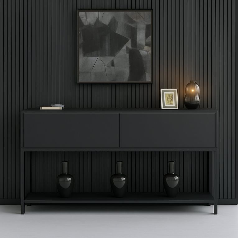 Credenza antracite e nera 150x30x80h cm 2 ante - Basilia