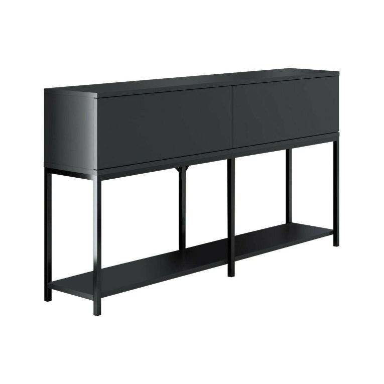 Credenza antracite e nera 150x30x80h cm 2 ante - Basilia