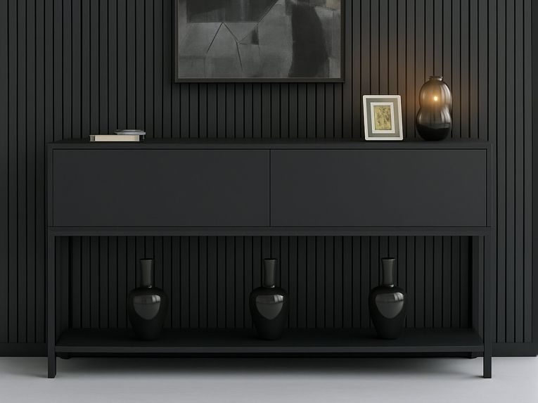 Credenza antracite e nera 150x30x80h cm 2 ante - Basilia