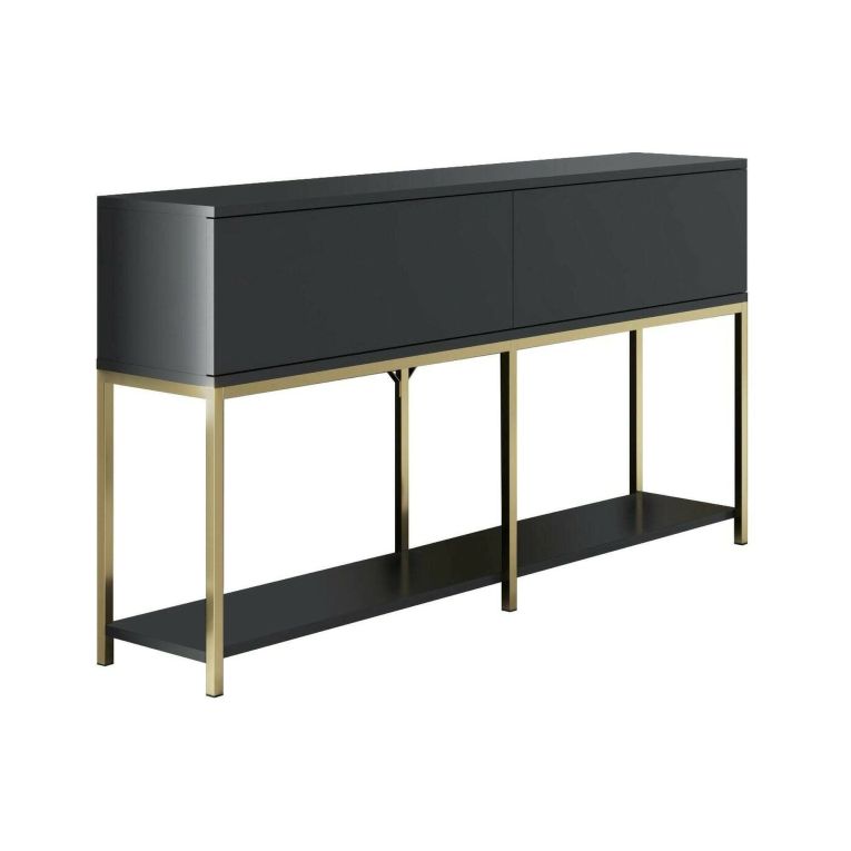 Credenza antracite e oro 150x30x80h cm 2 ante - Basilia