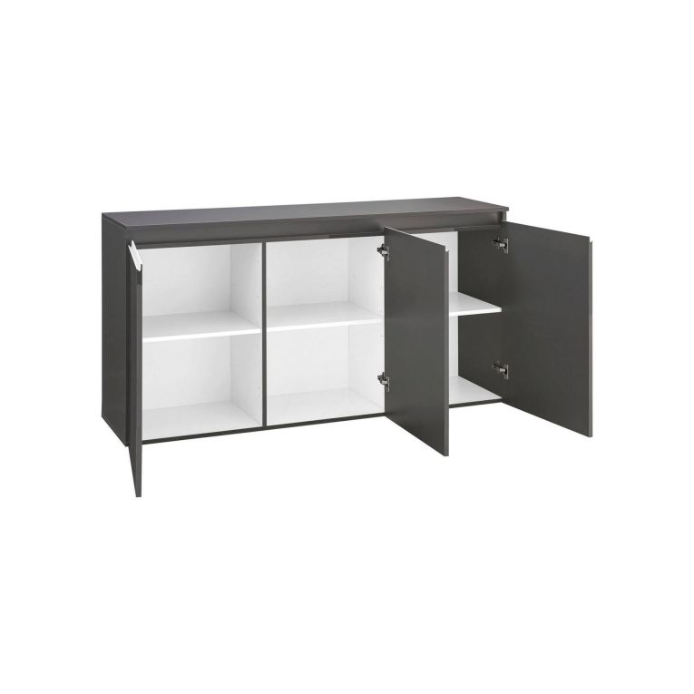 Credenza antracite lucida 150x40x81h cm 3 ante - Andesina