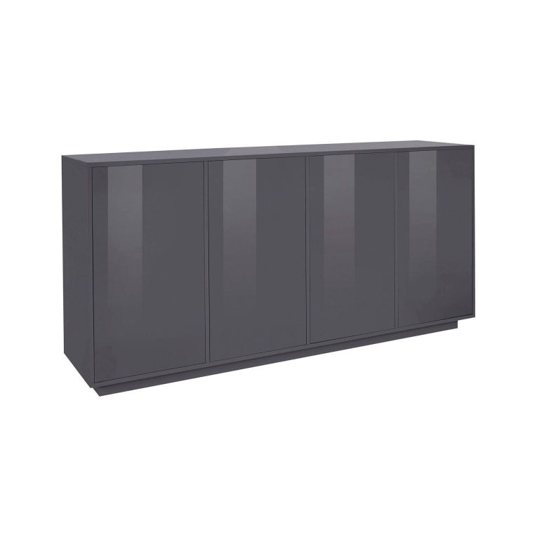 Credenza antracite lucida 180x41x86h cm 4 ante - Aulina