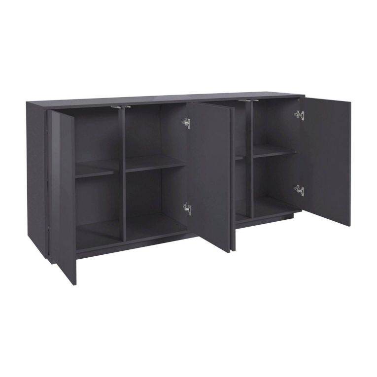 Credenza antracite lucida 180x41x86h cm 4 ante - Aulina