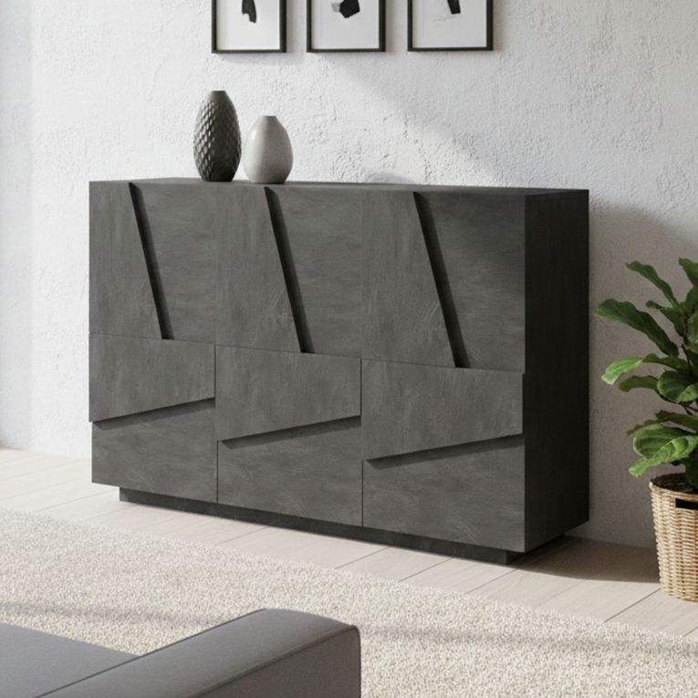 Credenza ardesia 121x38x86h cm 3 ante - Axl