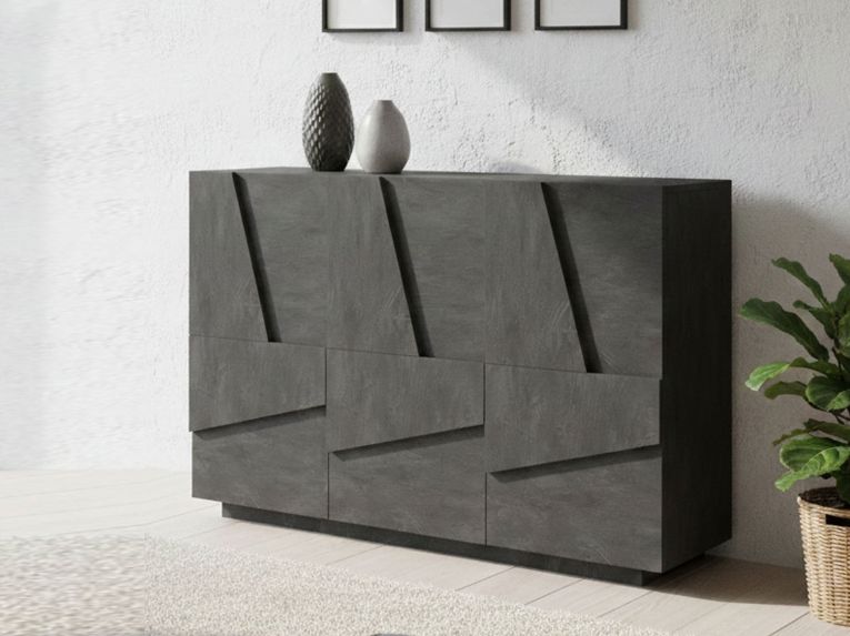 Credenza ardesia 121x38x86h cm 3 ante - Axl