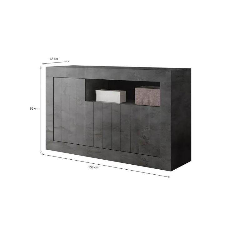 Credenza ardesia 138x42x86h cm 3 ante - Dolphin