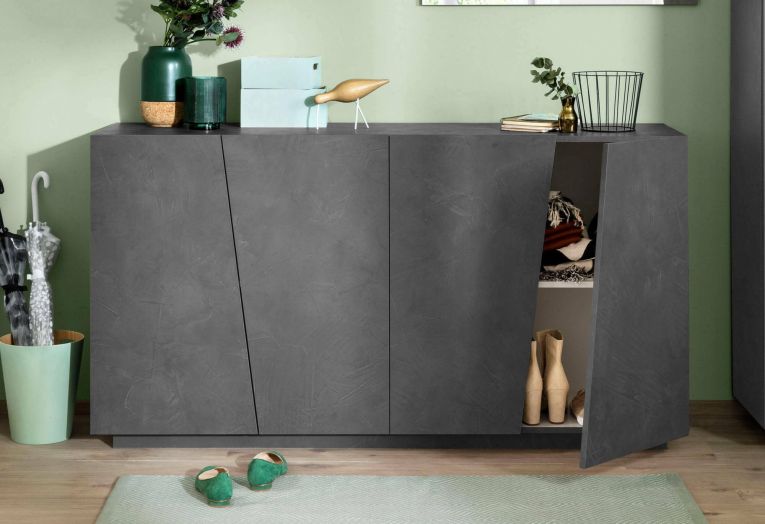 Credenza ardesia 158x43x86h cm 4 ante - Ackhab