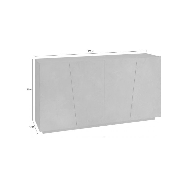 Credenza ardesia 158x43x86h cm 4 ante - Ackhab