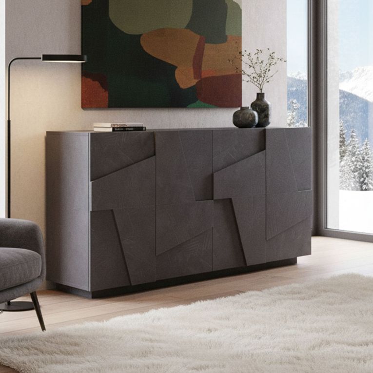 Credenza ardesia 162x44x86h cm 4 ante - Augusto