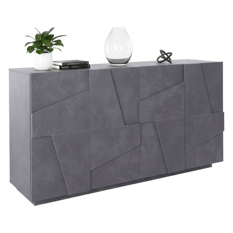 Credenza ardesia 162x44x86h cm 4 ante - Augusto