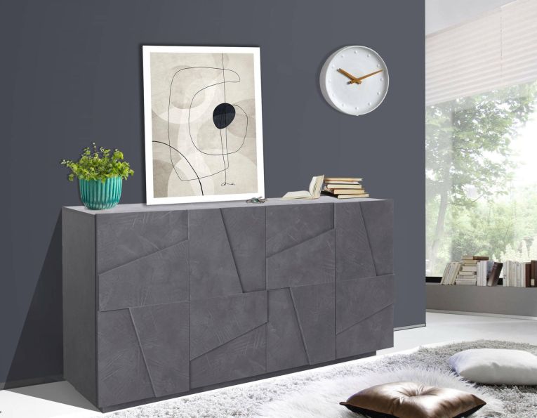 Credenza ardesia 162x44x86h cm 4 ante - Augusto
