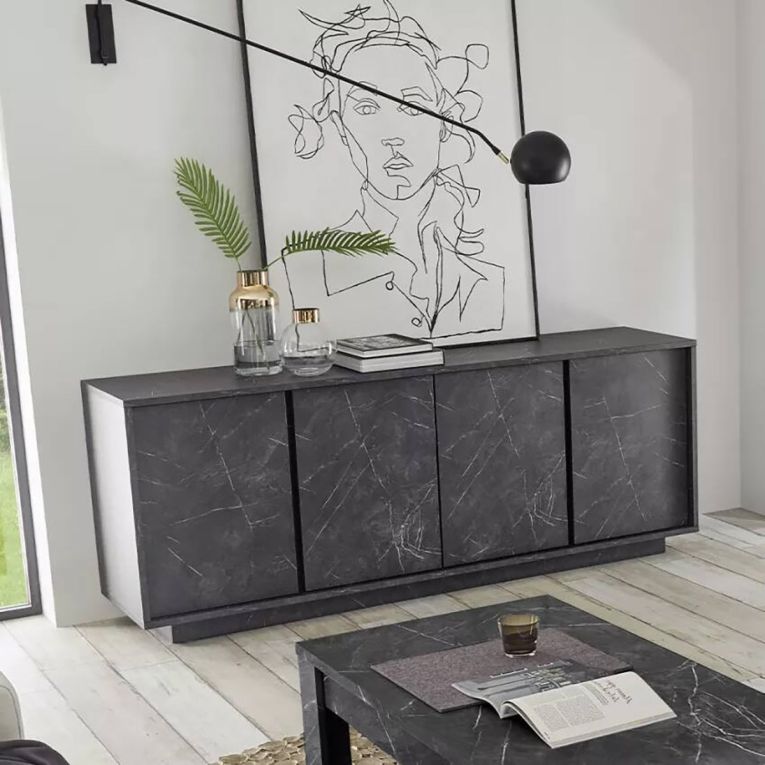 Credenza ardesia 180x43x79h cm 4 ante - Nika