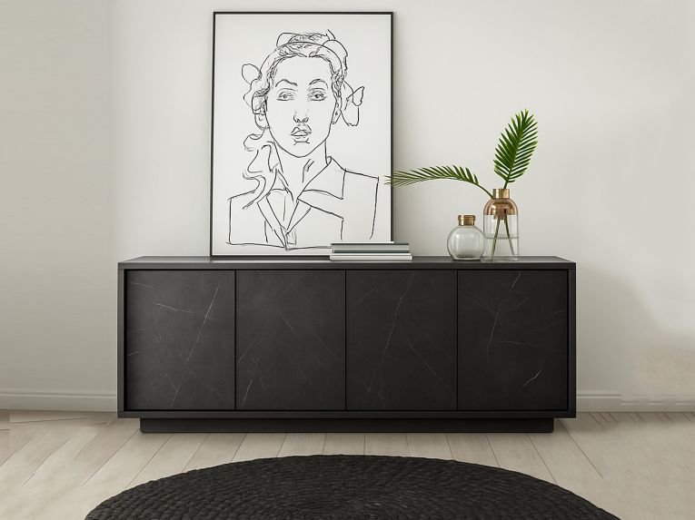 Credenza ardesia 180x43x79h cm 4 ante - Nika