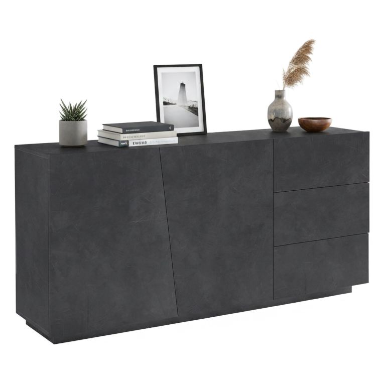 Credenza ardesia 180x43x86h cm 2 ante e 3 cassetti - Ariet