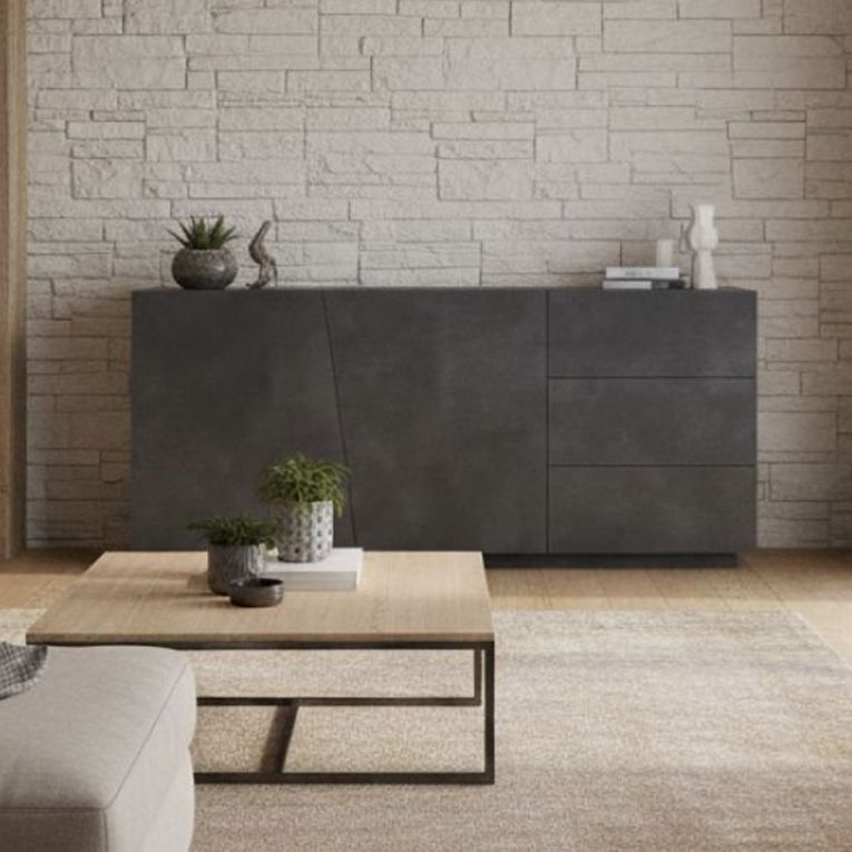 Credenza ardesia 180x43x86h cm 2 ante e 3 cassetti - Ariet