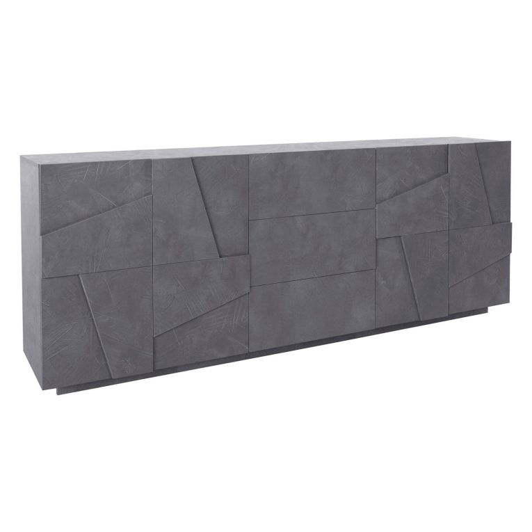 Credenza ardesia 224x44x86h cm 4 ante e 3 cassetti - Zeus