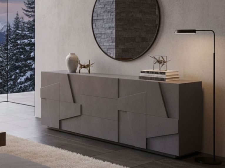 Credenza ardesia 224x44x86h cm 4 ante e 3 cassetti - Zeus