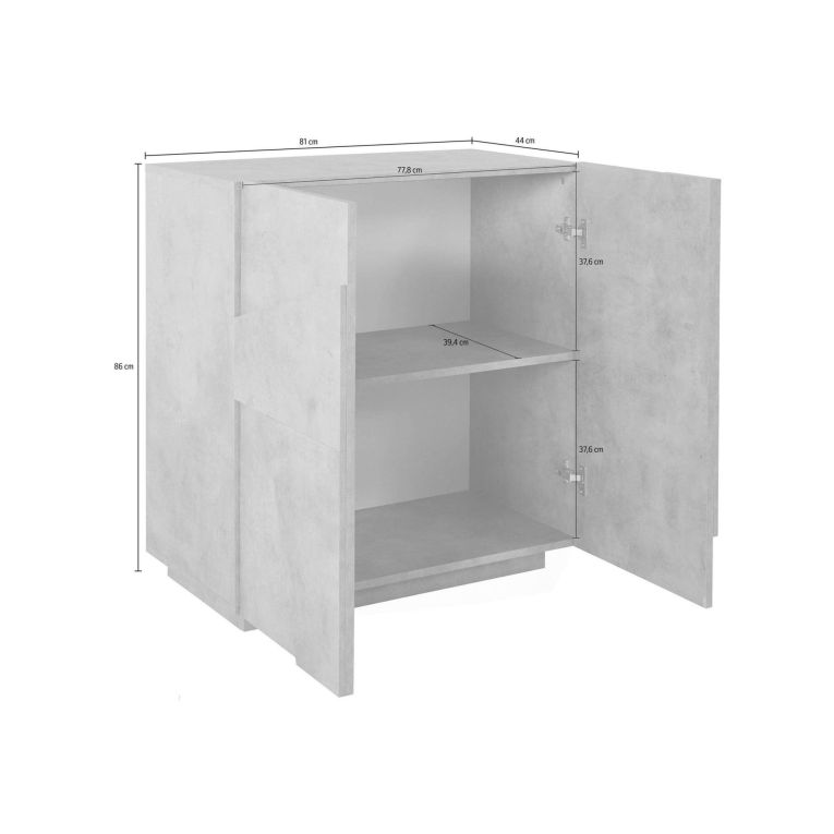 Credenza ardesia 81x44x86h cm 2 ante - Arli